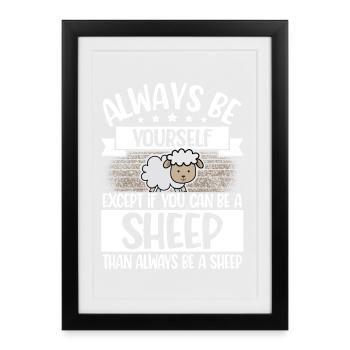 Mouton - Affiche encadrée (27 × 37 cm) - noir - Devant