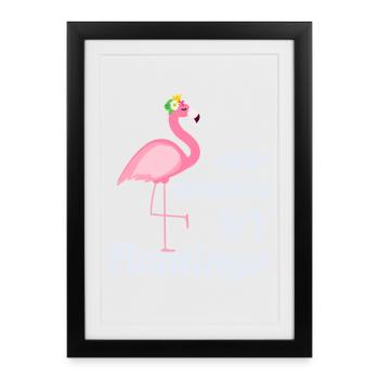 Flamingo - Affiche encadrée (27 × 37 cm) - noir - Devant