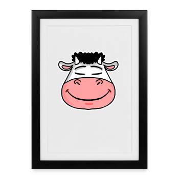 cow - Framed poster (27 × 37 cm) - black - Front