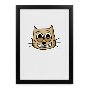 Cat Cat Face - Framed poster (27 × 37 cm) - black - Front
