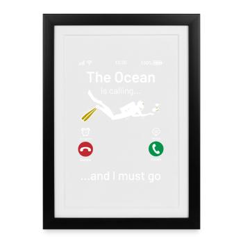 diver - Framed poster (27 × 37 cm) - black - Front