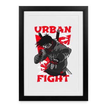 Urban Fight Neon Ninja - Framed poster (27 × 37 cm) - black - Front