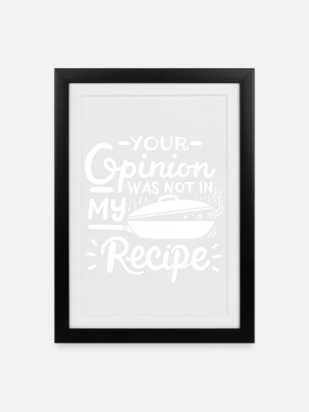 Koch Rezept Kochen - Gerahmtes Poster (27 × 37 cm) - Schwarz