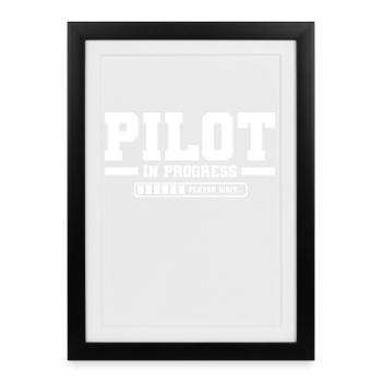 Student Pilot Flight School - Framed poster (27 × 37 cm) - black - Front