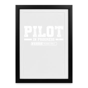 Student Pilot Flight School - Framed poster (27 × 37 cm) - black - Front