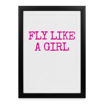 Pilote d’aviation volant - Affiche encadrée (27 × 37 cm) - noir - Devant