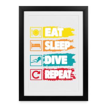 Plongée sous-marine - Affiche encadrée (27 × 37 cm) - noir - Devant