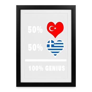 Griechenland und Türkei genial / Geschenk - Gerahmtes Poster (27 × 37 cm) - Schwarz - Vorne