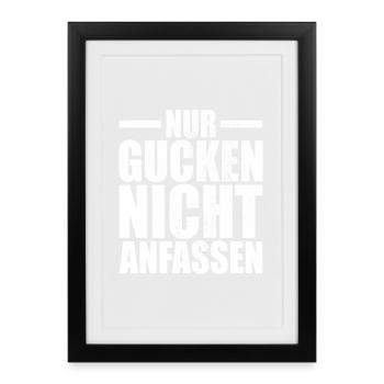 Nur Gucken Nicht Anfassen Ehefrau Freundin Model - Gerahmtes Poster (27 × 37 cm) - Schwarz - Vorne