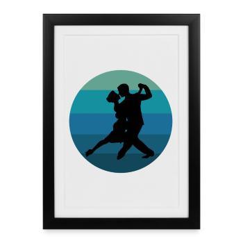 Tango Argentino Passion Tanguero Tanguera - Affiche encadrée (27 × 37 cm) - noir - Devant