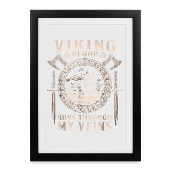Wiking Blood Rune Motif Design - Framed poster (27 × 37 cm) - black - Front