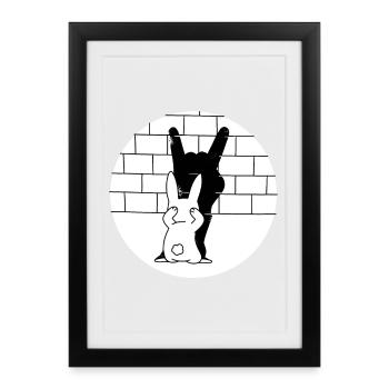 Méchant lapin de Pâques lapin de Pâques prison Rock musique - Affiche encadrée (27 × 37 cm) - noir - Devant