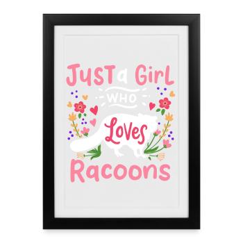 Ratons laveurs Amoureux des ratons laveurs - Affiche encadrée (27 × 37 cm) - noir - Devant
