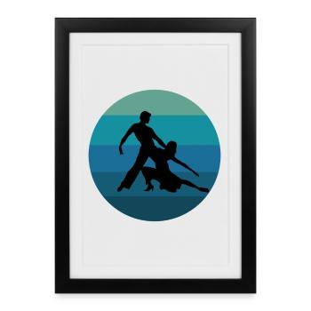 Latin danse couple salsa - Affiche encadrée (27 × 37 cm) - noir - Devant