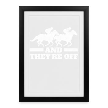 Cavalier de course de chevaux Cavalier - Affiche encadrée (27 × 37 cm) - noir - Devant