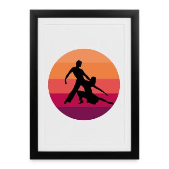 Latin danse couple Salsa Paso Doble - Affiche encadrée (27 × 37 cm) - noir - Devant