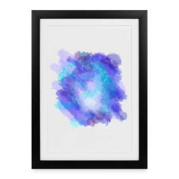 Watercolor Purple Turquoise Azure Illustration - Framed poster (27 × 37 cm) - black - Front