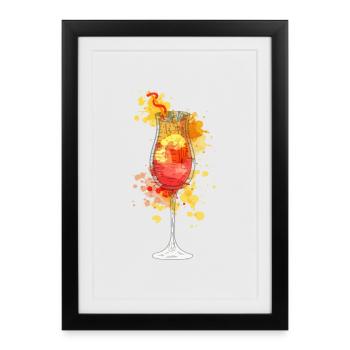 Aperolspritz Cocktail - Affiche encadrée (27 × 37 cm) - noir - Devant