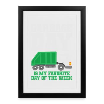 Garbage Truck Garbage Day Garbage Collection - Framed poster (27 × 37 cm) - black - Front