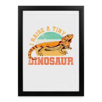Dragon barbu lézard reptile Vintage - Affiche encadrée (27 × 37 cm) - noir - Devant