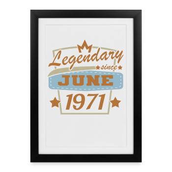 June 1971 Birthday - Framed poster (27 × 37 cm) - black - Front