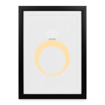 Anneau Alliance Bague de fiançailles - Affiche encadrée (27 × 37 cm) - noir - Devant