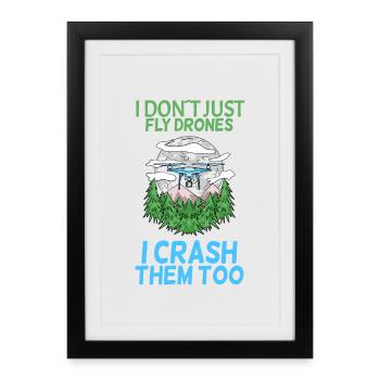 drone - Framed poster (27 × 37 cm) - black - Front