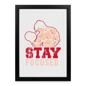 Gym Fitness Bodybuilding - Affiche encadrée (27 × 37 cm) - noir - Devant