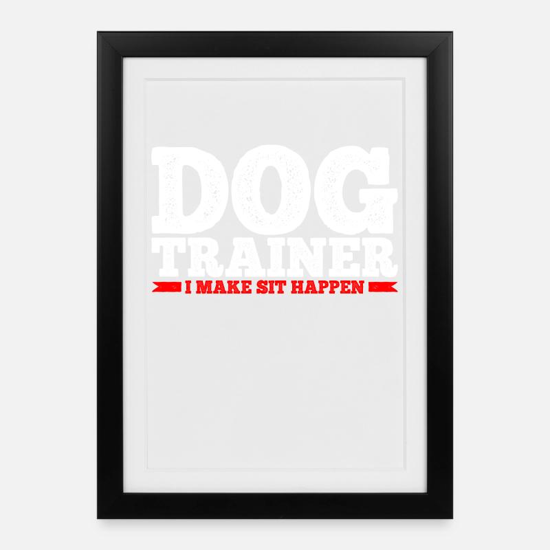 Hundetrainer Hundetraining - Gerahmtes Poster (27 × 37 cm) - Schwarz