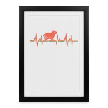 Capybara Heartbeat Vintage - Framed poster (27 × 37 cm) - black - Front