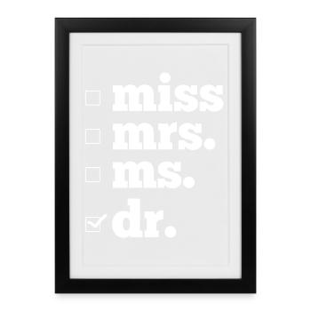 Doctorat doctorat - Affiche encadrée (27 × 37 cm) - noir - Devant