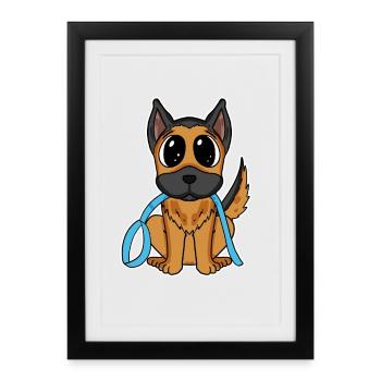 German Shepherd - Framed poster (27 × 37 cm) - black - Front