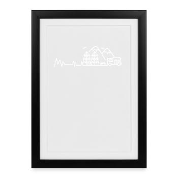 Battements de coeur RV Pouls - Affiche encadrée (27 × 37 cm) - noir - Devant