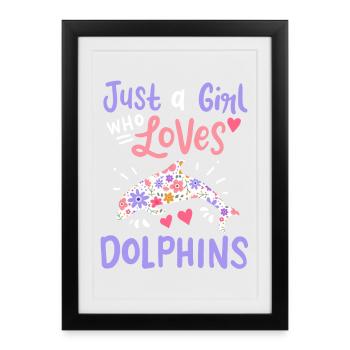 Amoureux des dauphins - Affiche encadrée (27 × 37 cm) - noir - Devant