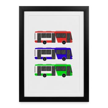 bus - Framed poster (27 × 37 cm) - black - Front