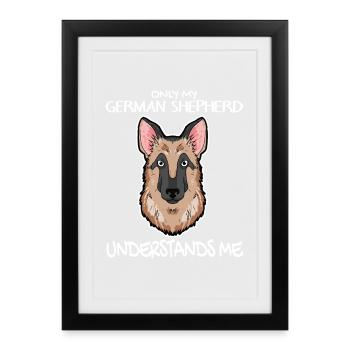 Berger allemand - Affiche encadrée (27 × 37 cm) - noir - Devant