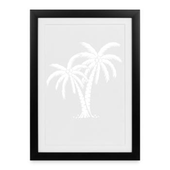Palm tree - Framed poster (27 × 37 cm) - black - Front
