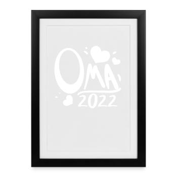 Oma 2022 - Werdende Oma - Gerahmtes Poster (27 × 37 cm) - Schwarz - Vorne