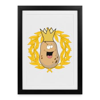 King potato tubers vegetables laurel wreath - Framed poster (27 × 37 cm) - black - Front