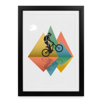 Vtt Rétro - Affiche encadrée (27 × 37 cm) - noir - Devant