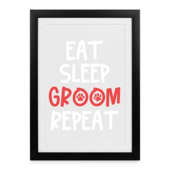 Dog Groomer Dog Care - Framed poster (27 × 37 cm) - black - Front