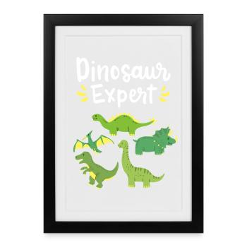 Paleontologist Dinosaurs - Framed poster (27 × 37 cm) - black - Front
