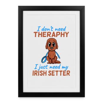 Irish Red Setter - Affiche encadrée (27 × 37 cm) - noir - Devant