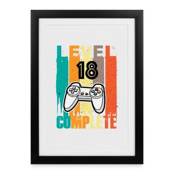 Level 18 Complete Controller 18th Birthday - Framed poster (27 × 37 cm) - black - Front