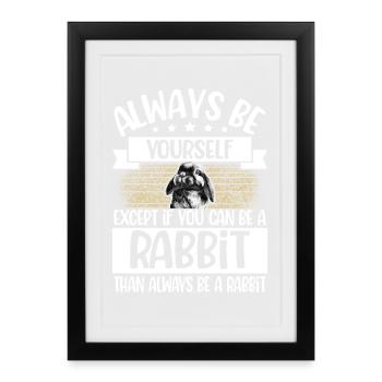 Hase - Gerahmtes Poster (27 × 37 cm) - Schwarz - Vorne