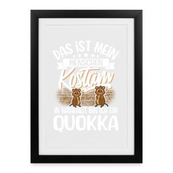 Quokka - Gerahmtes Poster (27 × 37 cm) - Schwarz - Vorne