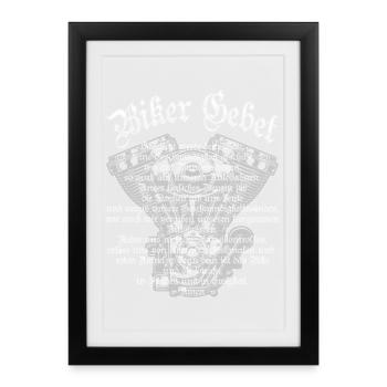 Biker Ora pour moto pilote Chopper Rocker MC - Affiche encadrée (27 × 37 cm) - noir - Devant