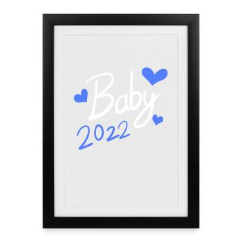 Cadeau de bébé 2022 - Affiche encadrée (27 × 37 cm) - noir - Devant