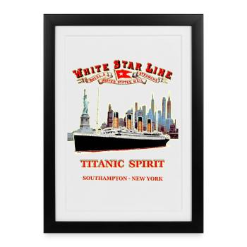 FANTOME DU TITANIC A NEW YORK L. RUNEMBERG © Adagp - Affiche encadrée (27 × 37 cm) - noir - Devant