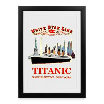 LE FANTOME DU TITANIC A NEW YORK RUNEMBERG Adagp © - Affiche encadrée (27 × 37 cm) - noir - Devant